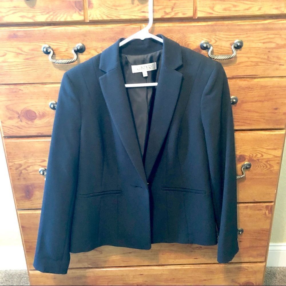 Kasper One Button Crepe Jacket